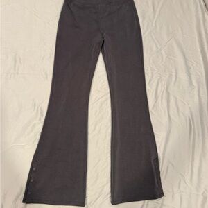ZARA Gray Flared Leggings with Button Detail
